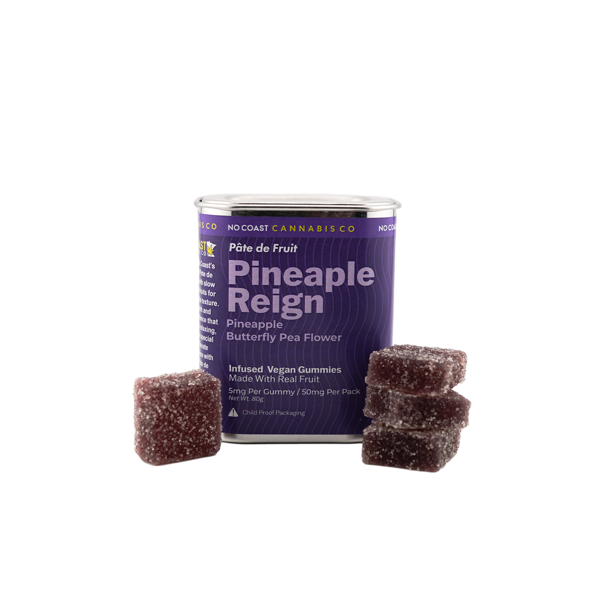 Pineapple Reign Pâte De Fruits Infused THC Gummies No Coast Cannabis co.